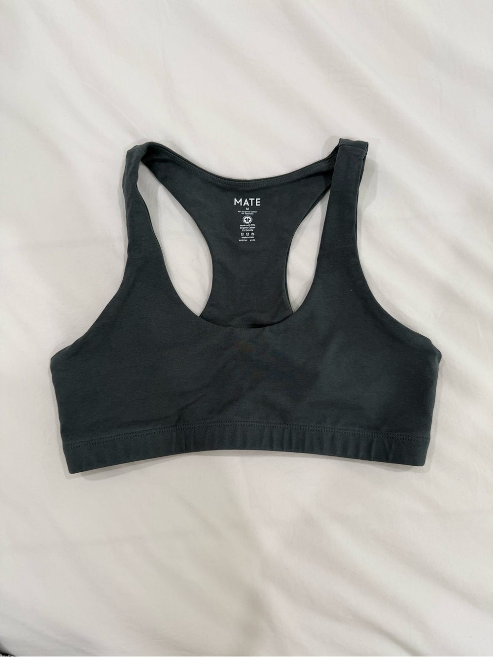 Teal Racerback Organic Stretch Sports Bra